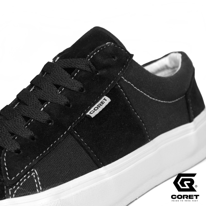 CORET SEPATU SNEAKERS VULCANIZED CLASSIC BLACK WHITE