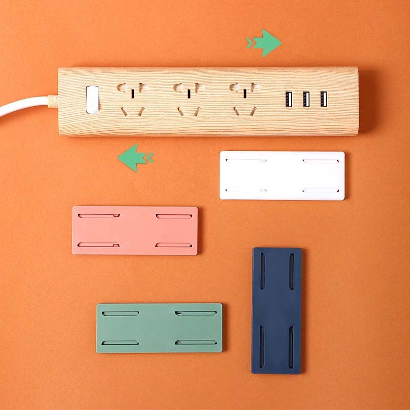 Wall-Mounted Sticker Plug Fixer Hook Cable Wire Power Strip Holder