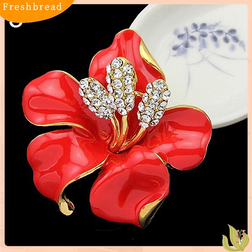 [ TERLARIS]Bridal Wedding Jewelry Rhinestone Lily Flower Scarf Brooch Pin Lady Party Gift