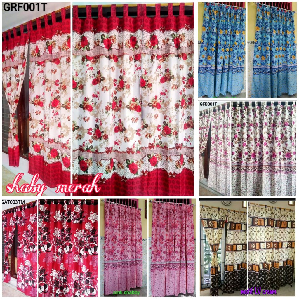 Gorden pintu motif bunga uk 80 x 200