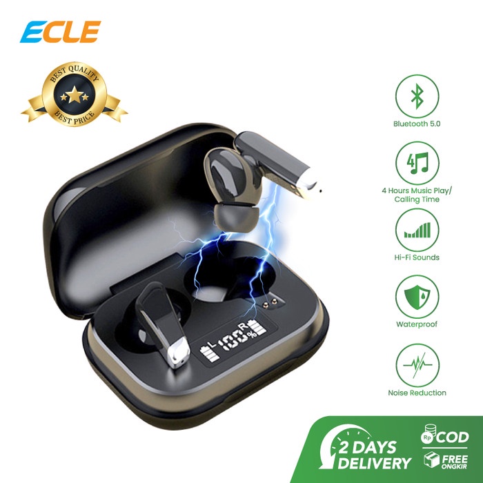 Ecle Ec-70 Tws Earphone Boosted Bass Long Battery Sports Bluetooth