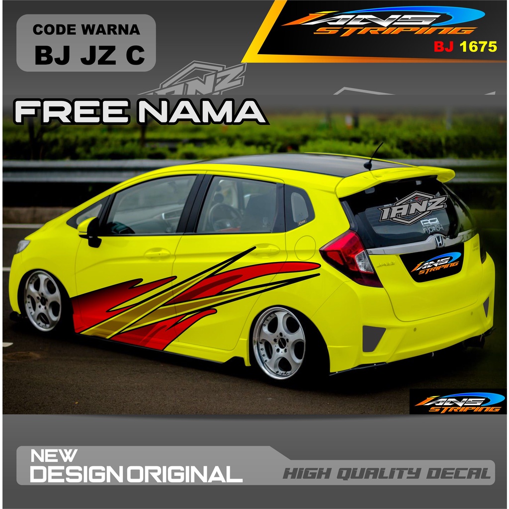 STIKER HONDA JAZZ / DECAL STICKER MOBIL / STIKER MOBIL / STIKER MOBIL BRIO, HONDA JAZZ, AGYA, AYLA