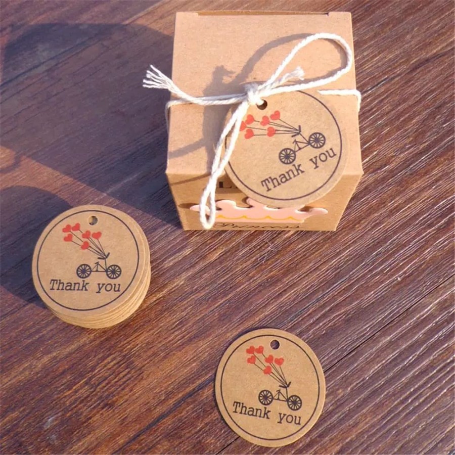 

100 pcs Kartu Kertas Kraft Gantung Handmade untuk Pernikahan