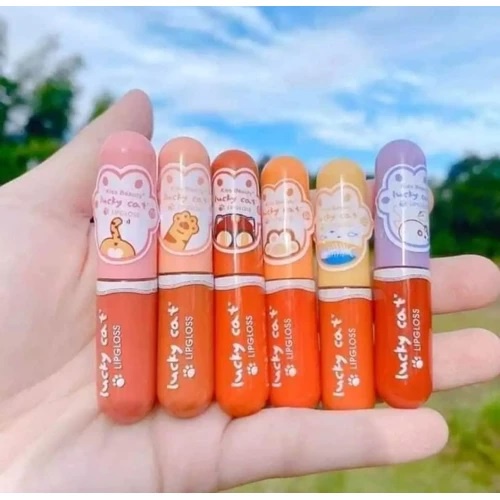 ORIGINAL KISS BEAUTY LUCKY CAT LIP GLOSS KODE 7980