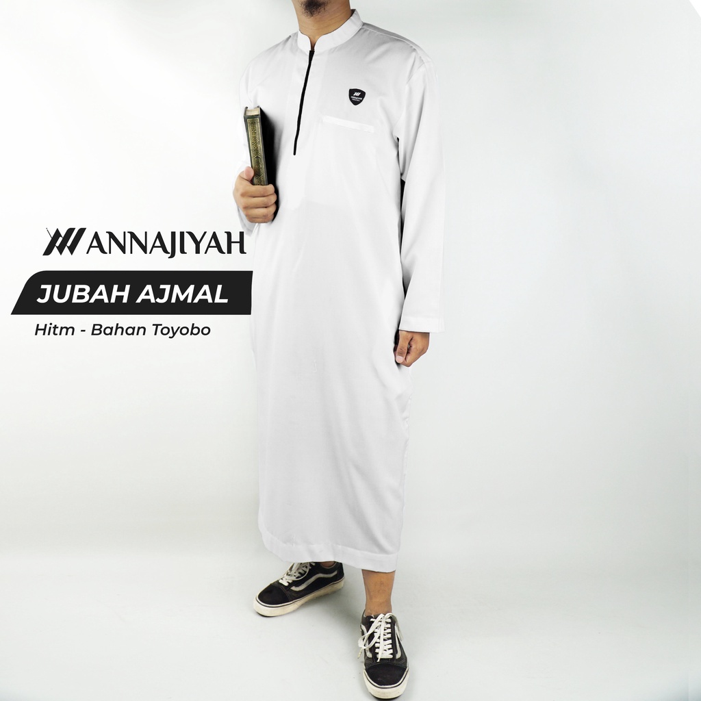 Jubah Gamis Pria Dewasa &amp; Remaja Ajmal Polos ANNAJIYAH Bahan Original Toyobo Premium