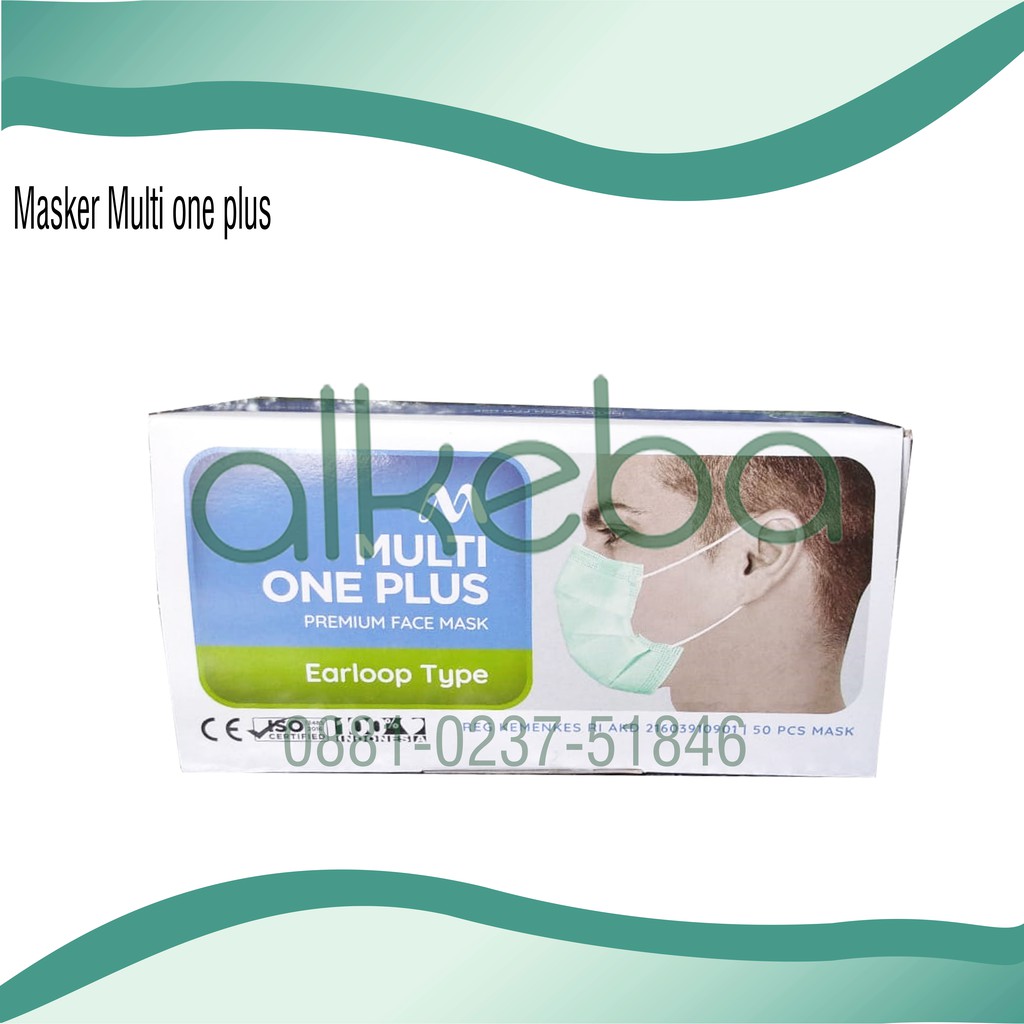 masker medis disposal 3 ply multi one plus isi 50 pcs seperti sensi