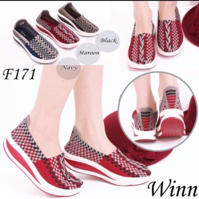 Winn 171 sepatu IMPORT anyaman rajut wanita ORI
