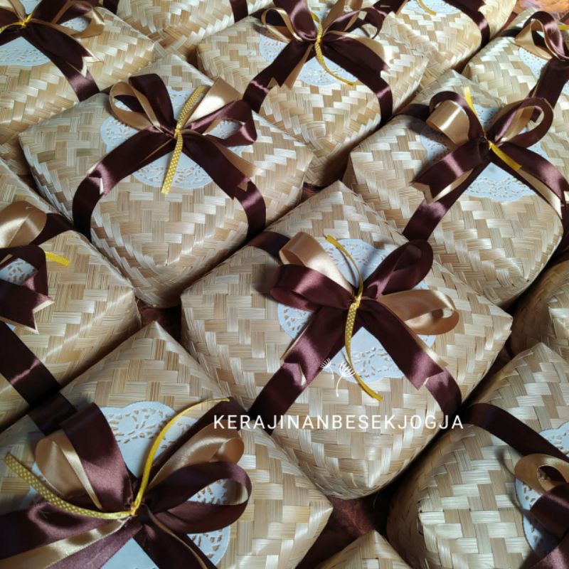 (B2007) BESEK NATURAL PITA 20CM besek pita besek hias besek murah besek kekinian nasi kotak