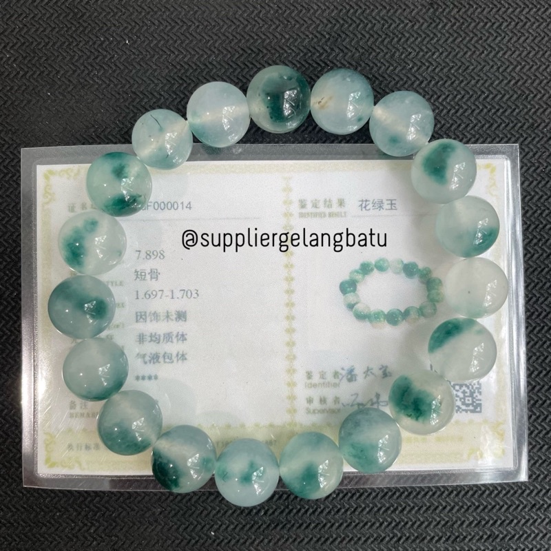 GELANG TANGAN GIOK HONGKONG HIJAU GRADASI 8MM 10MM