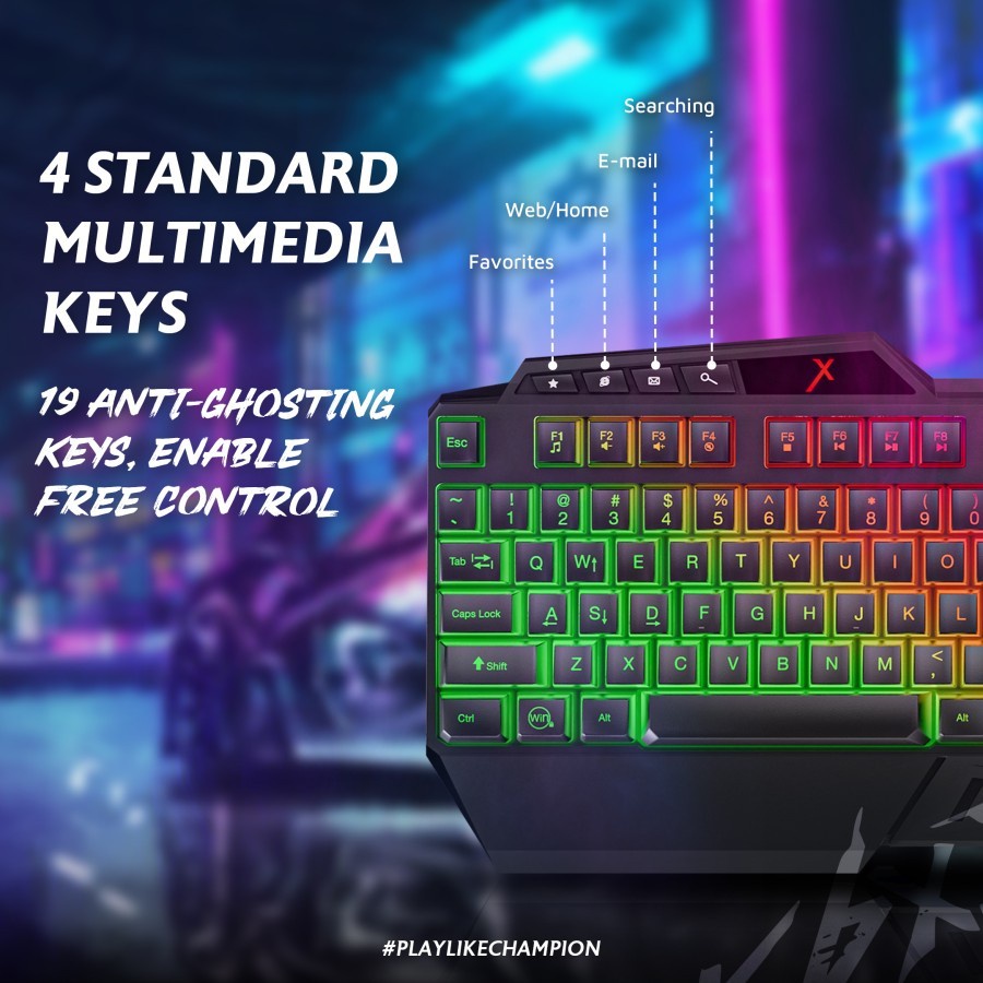 JETE Keyboard Gaming KBX1 RGB Wired 3600 DPI