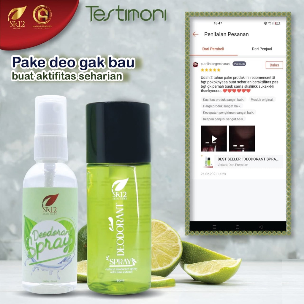 FLASH SALE!!! DEODORANT SR12 / MENCERAHKAN KETIAK / ATASI BAU BADAN / ATASI BAU KAKI / HELM / Deodorant original / premium / berkualitas / terlaris / termurah / bagus / bpom / saudagarsr12