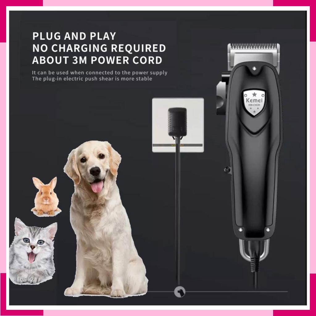 KEMEI CW20 Original Pet Clipper Listrik Alat Cukur Potong Bulu Hewan Anjing Kucing Kelinci KM CW20 KMCW20