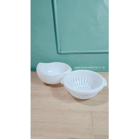 Baskom Pencuci Beras Sayur Buah / Wadah Cuci Beras Sayur Buah / Baskom Putih / Baskom Aesthetic/ Fru