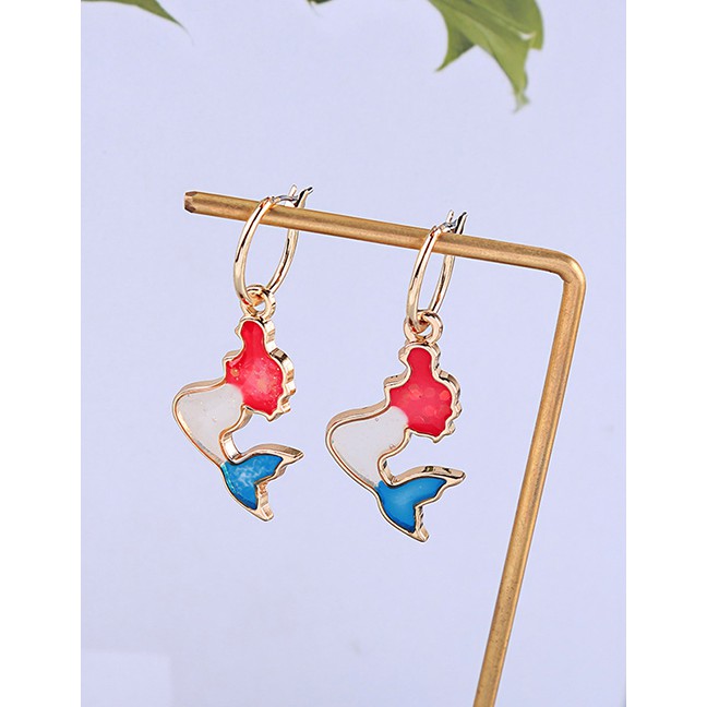 LRC Anting Tusuk Fashion Color Dolphin Earrings F83748