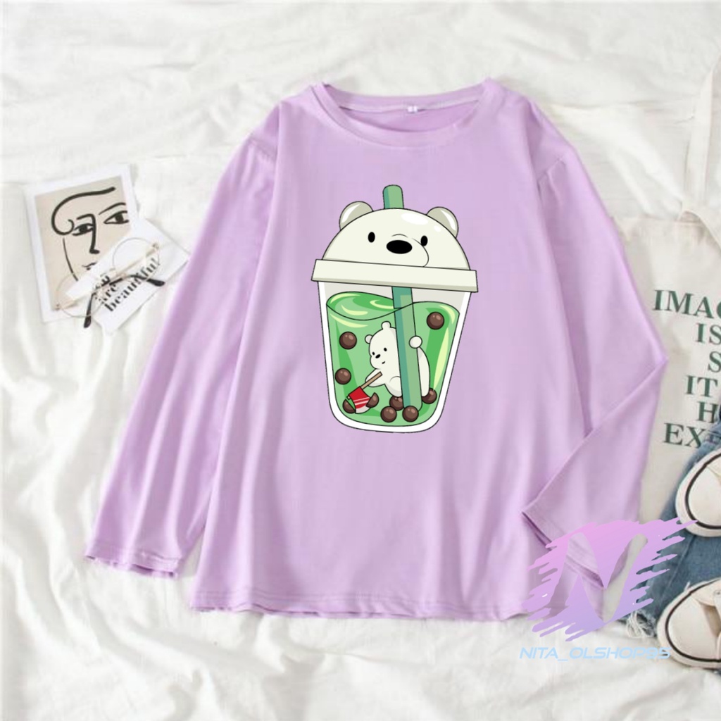 KAOS ANAK LENGAN PANJANG ANIMASI BOBA WE BARE BEARS