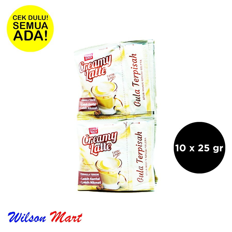 

TORA BIKA CREAMY LATTE ISI 10 X 25 GRAM RENCENG