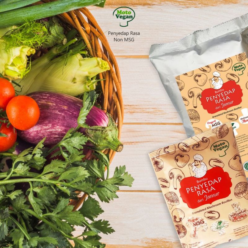 

distributor kladu jamur moto vegan sehat tanpa msg ukuran 50 gram