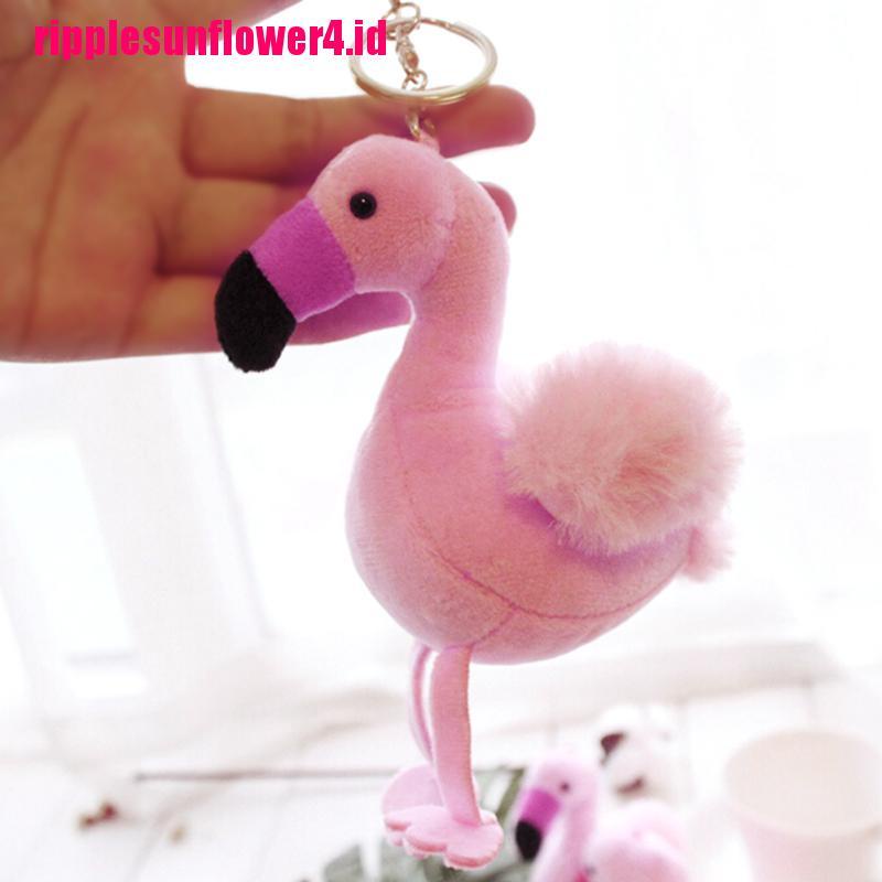 Gantungan Kunci Bentuk Flamingo Bahan Plush Lembut