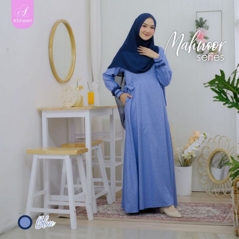 MAHNOOR DRESS BY AFSHEEN GAMIS SIMPEL POLOS MURAH