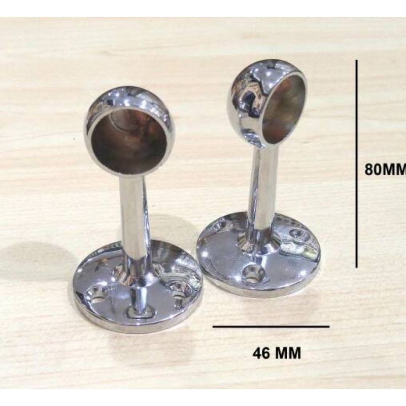 dudukan pipa bulat / tempelan dinding pipa bulat / penyangga pipa besi bulat