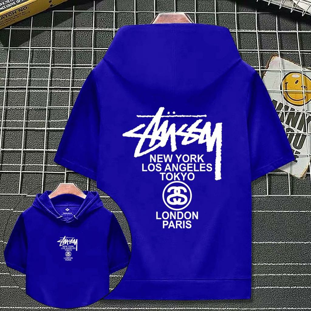 SWEATER TUSLEE Kaos hoodie lengan pendek pria wanita stilys korea keren nyaman unisex