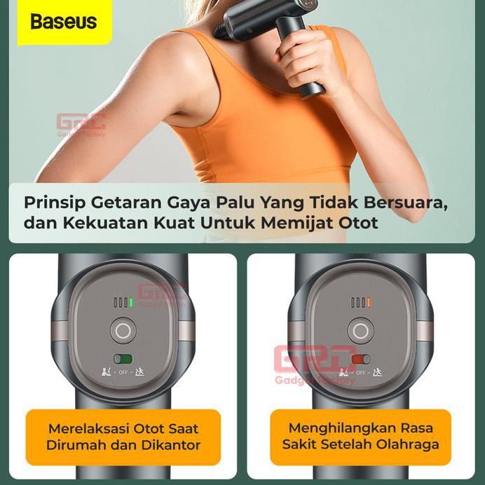 ALAT PIJAT ELEKTRIK BASEUS MASSAGE GUN MESIN PIJAT PORTABLE GETAR