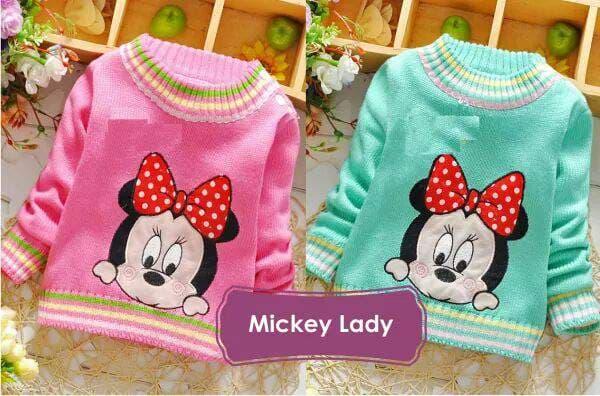 Mickey Lady  Baju Anak Perempuan / Sweater Rajut Anak / Baju Rajut Karakter