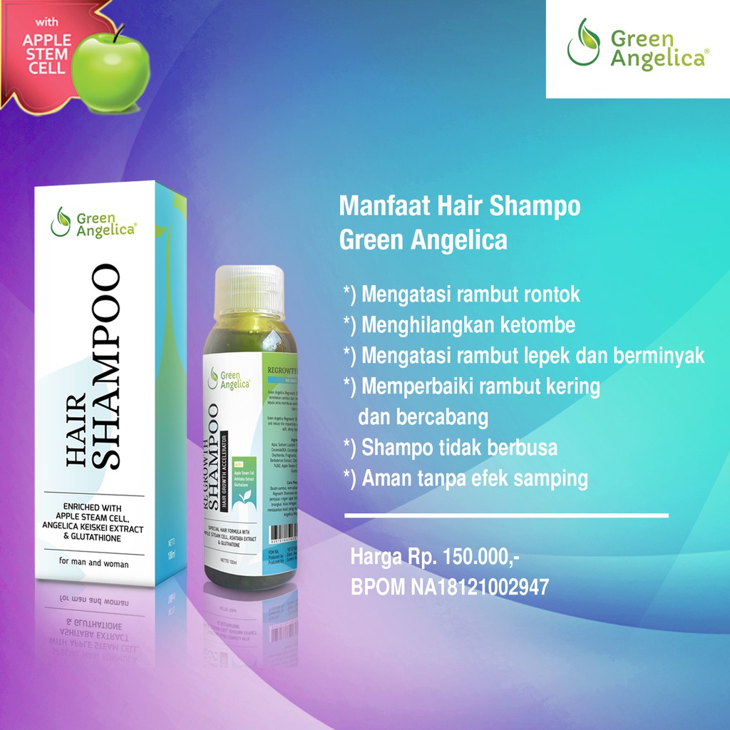 Green Angelica Hair Shampo Menghentikan Rambut Rontok