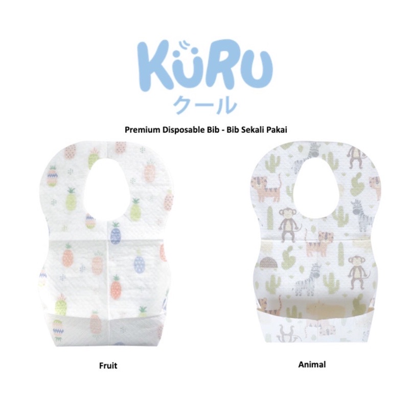 KURU Premium Disposable Bib - Celemek Anak Bayi Sekali Pakai Baby Bibs Apron