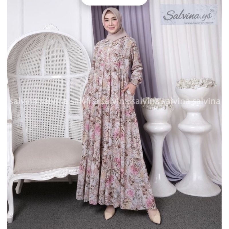 GAMIS DRESS WANITA MOTIF TERBARU SALVINA DAN BRAND LAIN