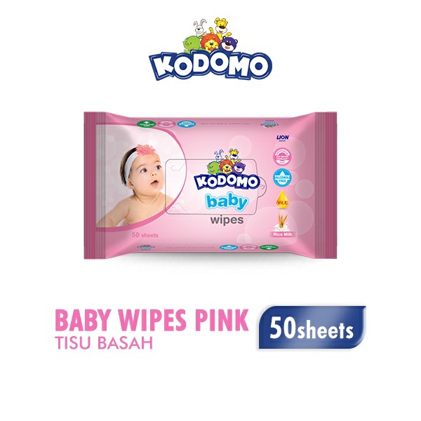 Kodomo Wipes Baby Ricemilk pink