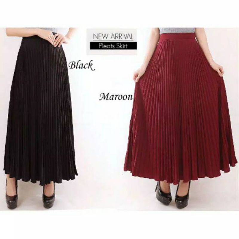 (BISA COD) Rok Plisket Premium  / Maxi Skirt Prisket Pleates
