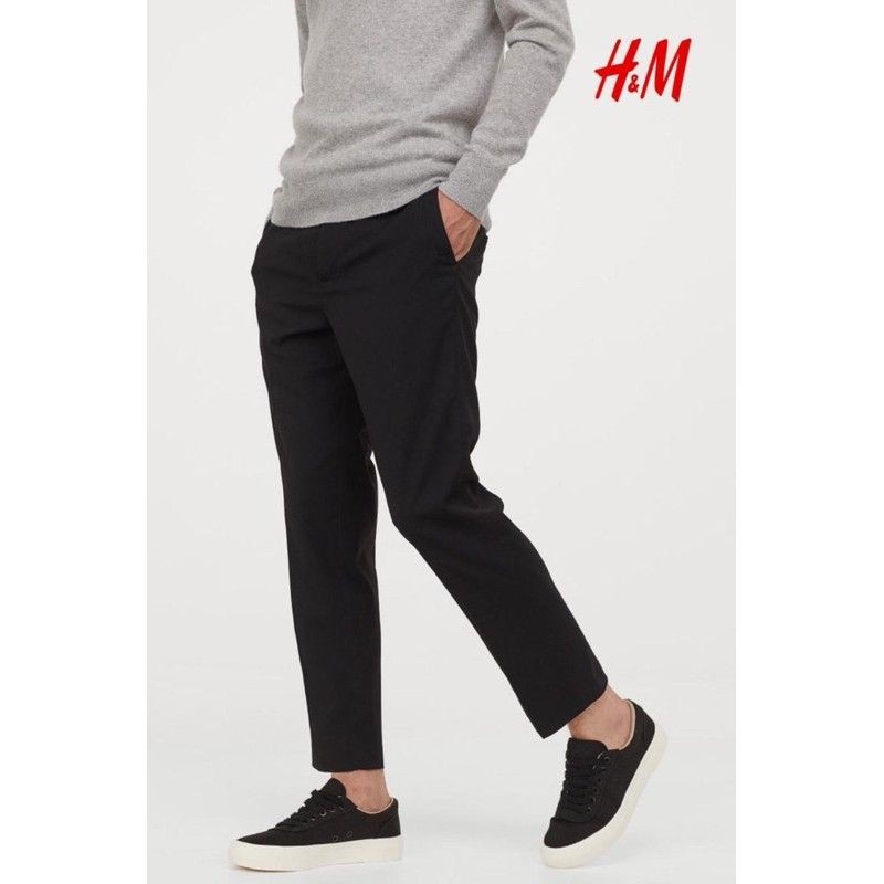 CELANA FORMAL PRIA ORIGINAL H&M/CELANA BRENDED HITAM POLOS PRIA/CELANA REGULER PRIA TERLARIS