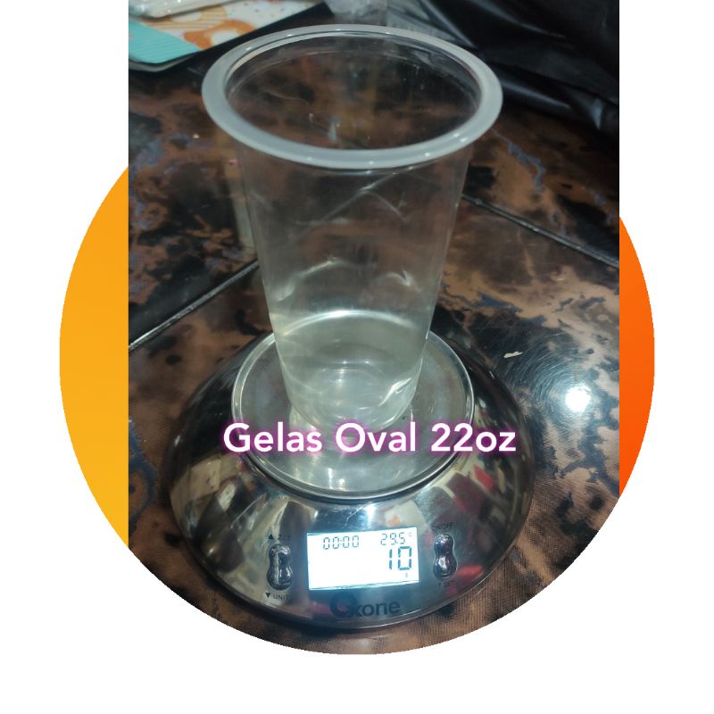 (ISI 50PCS) Gelas Oval 22oz Tebel ? U Cup PP Bulat Tebal 10 gram