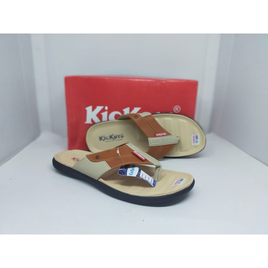 Sandal Casual Pria Kulit sintetis kickers Murah Jepit Slide Flip Flop Selop NgeMall Hangout002