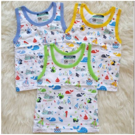 Singlet Bayi Tebal Merk Ridges | Kaos Dalam Anak Unisex | Sguna Eceran Satuan Katun Motif Sablon Print