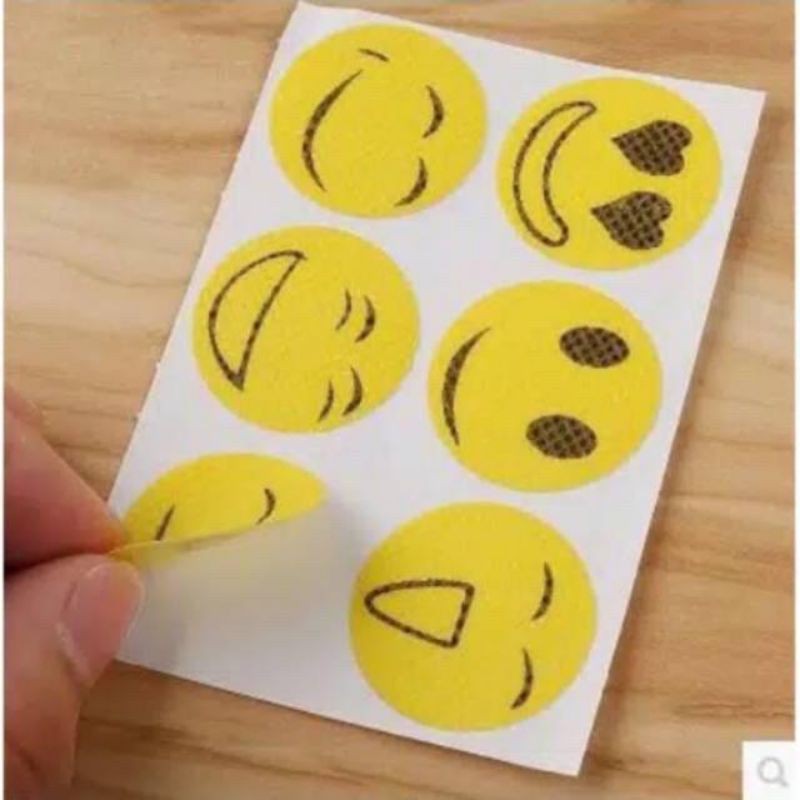 Stiker Anti Nyamuk / Serangga Motif Smiley Face Mosquito 6pcs Set