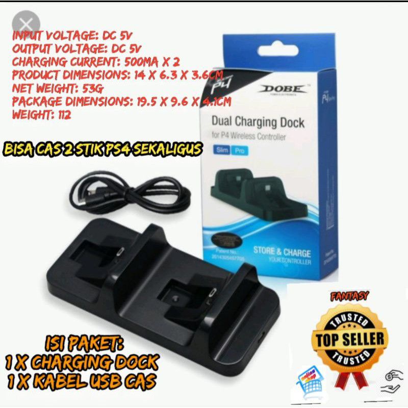 CHARGING BASE / DOCK PS4 NGECHARGE 2 STIK SEKALIGUS