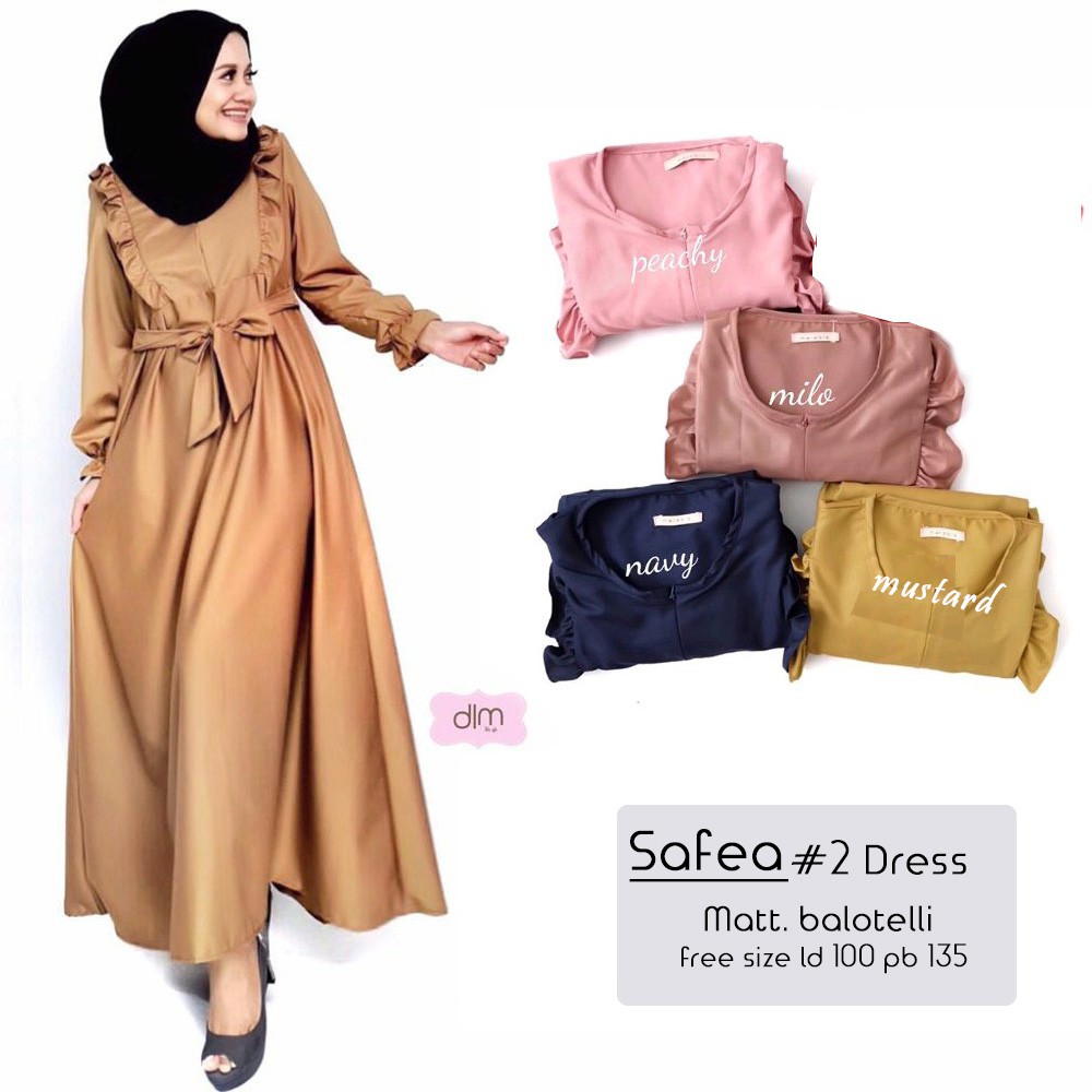 Baju Dress wanita SAFEA MAXI DRESS pakaianonline/bajuonlinegrosir/fedorafashion/tazkiahijabstore