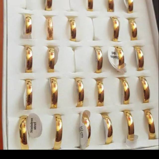 Cincin titanium lapis emas gold cincin kawin cincin nikah