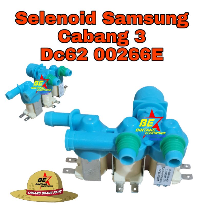 Selenoid Samsung Cabang 3 Dc62 00266E Solenoid Water inled Kran Otomatis Front Loading Dc6200266E 3 Cabang Ori