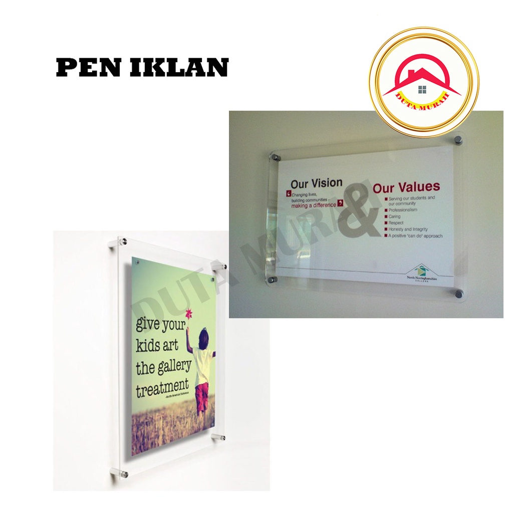 Pen Iklan 16 x 30 mm / Pen Baut Iklan Kaca Akrilik / Sign Board Stainless Steel Dinding Reklame