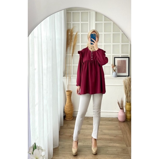 ATASAN SHAKILA SOPHIA JUMBO BIGSIZE ATASAN KERJA NGANTOR POLOS MURAH OOTD MUSLIM STYLISH CASUAL