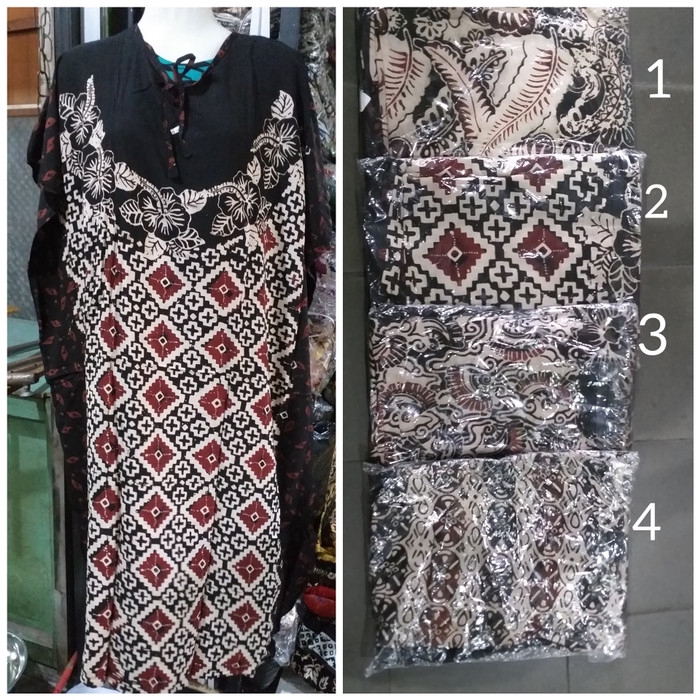 Daster/Longdres Kelelawar Cap Hitam Batik