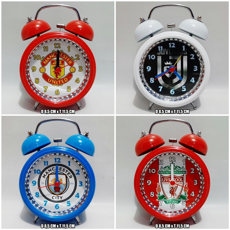 JAM Alarm BOLA WEKER TWINBELL Klub SEPAKBOLA ARSENAL BARCA MADRID LIVERPOOL CHELSEA JUVENTUS MILAN