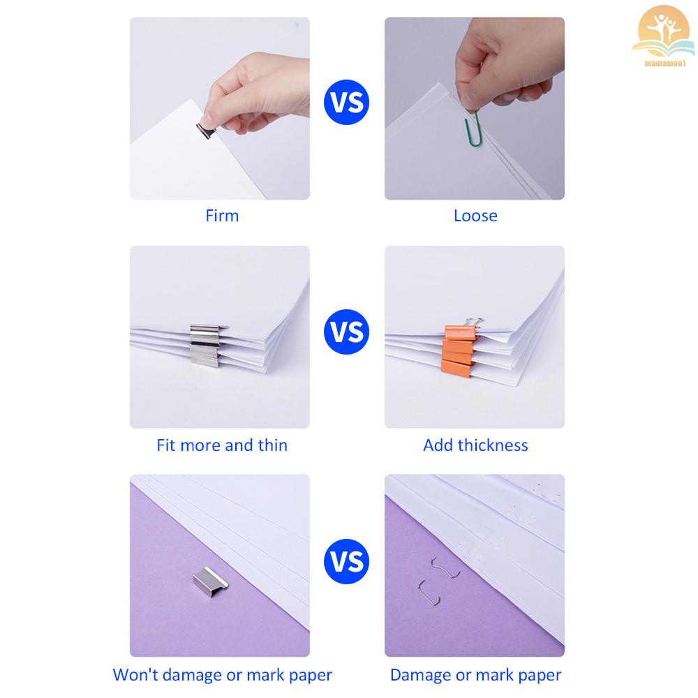 Deli Paper Clip Dispenser Handheld Fast Clam Clip Dispensers with 8 Refill Clips Kit Stationery Supplementary for School Office