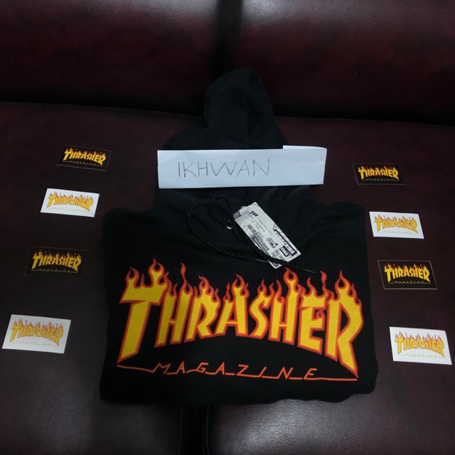 Hoodie Thrasher Flame Black