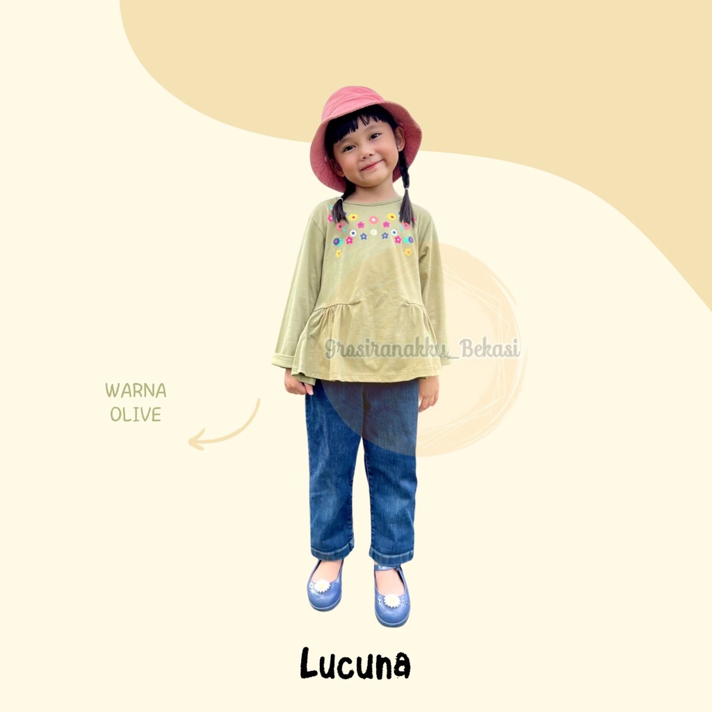 Tunik Anak Amanda Long Tee Lucuna Mix Warna Size 1-5 Thn