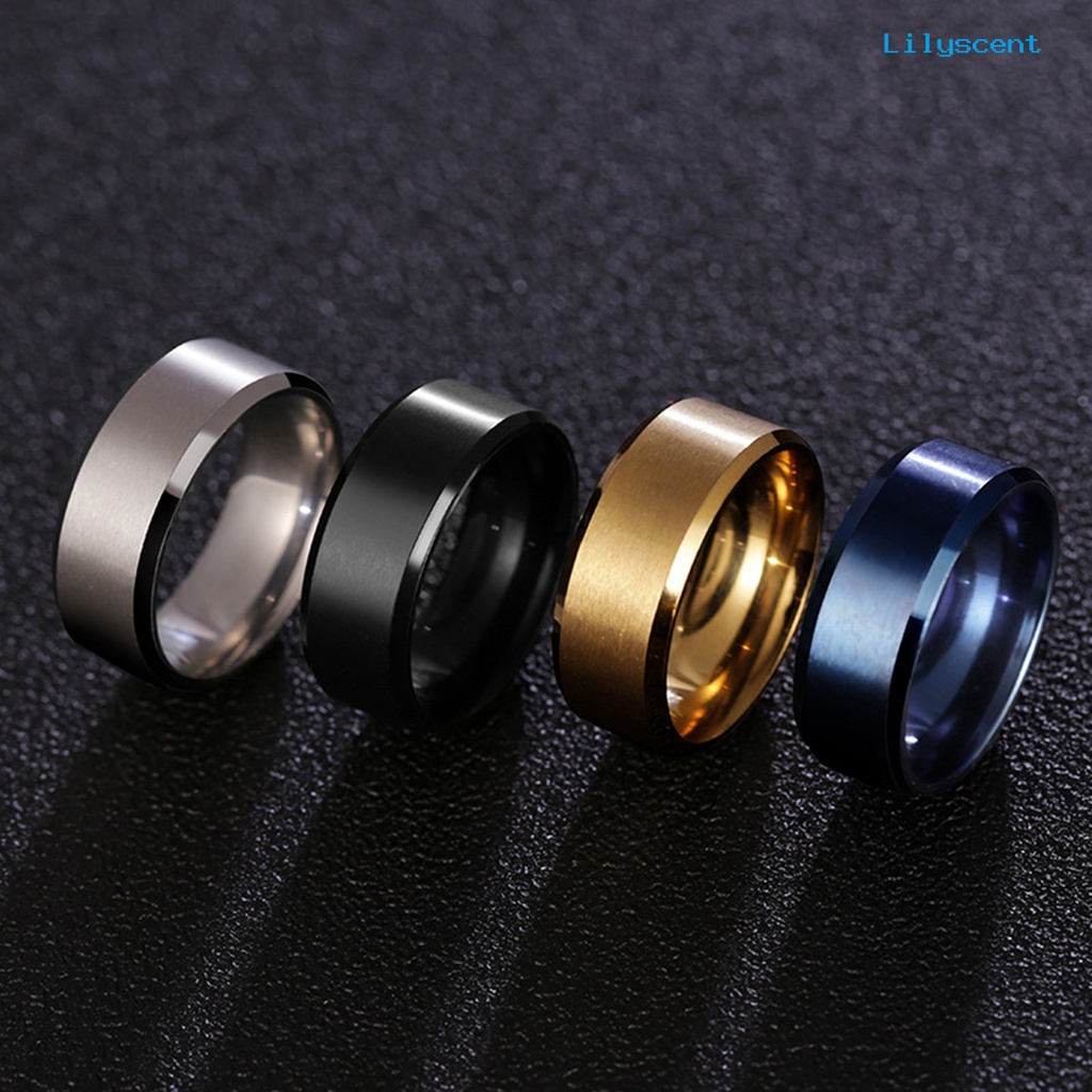 Ls Cincin Pria Bahan Stainless Steel Anti Karat Untuk Pertunangan