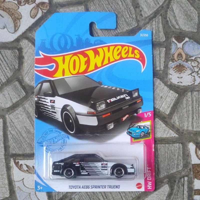 Hotwheels Toyota AE86 Sprinter Trueno Hitam Falken